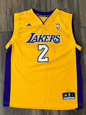 adidas NBA Los Angeles Lakers #2 Derek Fisher Basketball Jersey Youth Size Large